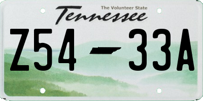 TN license plate Z5433A