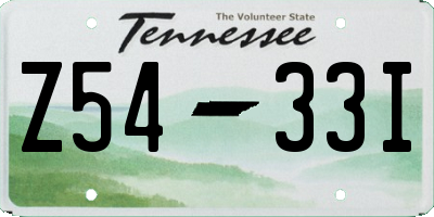 TN license plate Z5433I