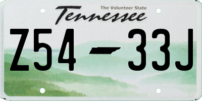 TN license plate Z5433J