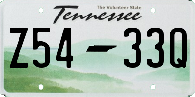 TN license plate Z5433Q