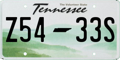 TN license plate Z5433S