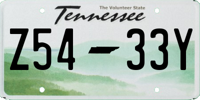 TN license plate Z5433Y