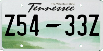 TN license plate Z5433Z