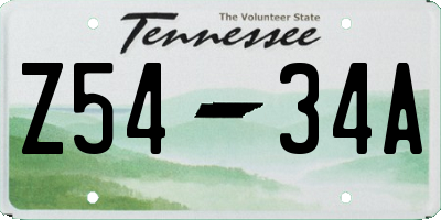 TN license plate Z5434A