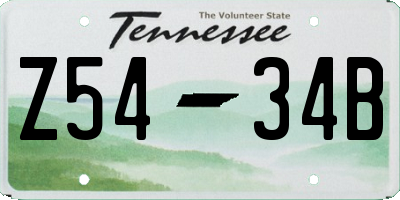 TN license plate Z5434B