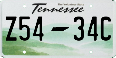 TN license plate Z5434C