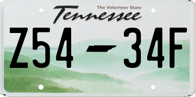 TN license plate Z5434F