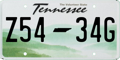 TN license plate Z5434G