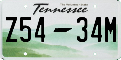 TN license plate Z5434M