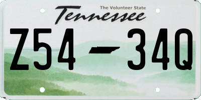 TN license plate Z5434Q