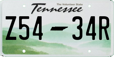 TN license plate Z5434R