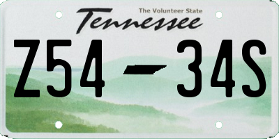 TN license plate Z5434S