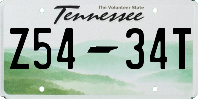 TN license plate Z5434T