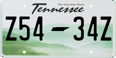 TN license plate Z5434Z