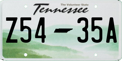 TN license plate Z5435A