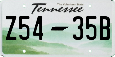 TN license plate Z5435B