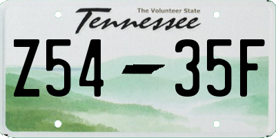 TN license plate Z5435F