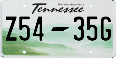 TN license plate Z5435G