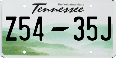 TN license plate Z5435J