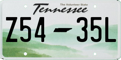 TN license plate Z5435L