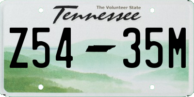 TN license plate Z5435M