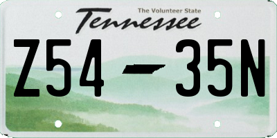 TN license plate Z5435N