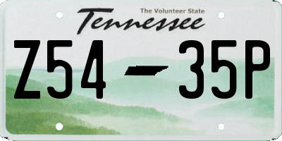 TN license plate Z5435P