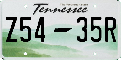 TN license plate Z5435R