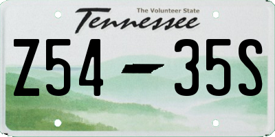 TN license plate Z5435S