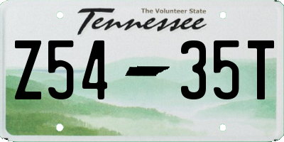 TN license plate Z5435T