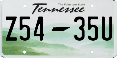 TN license plate Z5435U