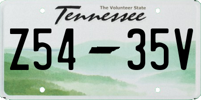 TN license plate Z5435V