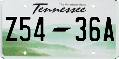 TN license plate Z5436A