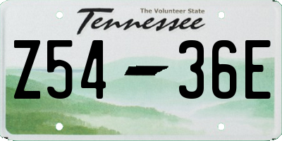 TN license plate Z5436E