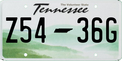 TN license plate Z5436G