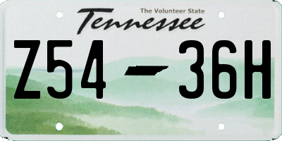 TN license plate Z5436H