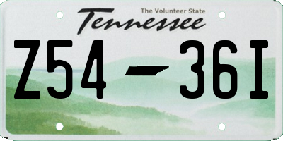 TN license plate Z5436I