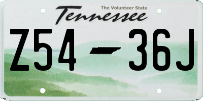 TN license plate Z5436J