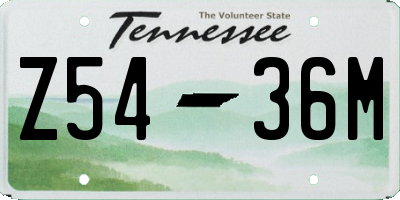 TN license plate Z5436M