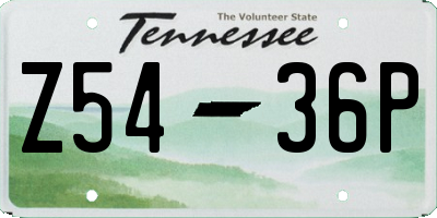 TN license plate Z5436P