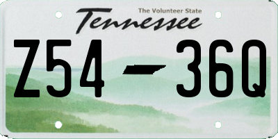 TN license plate Z5436Q