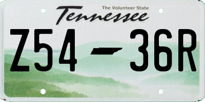 TN license plate Z5436R