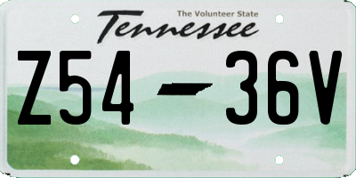 TN license plate Z5436V