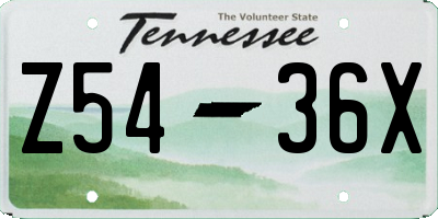 TN license plate Z5436X