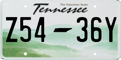 TN license plate Z5436Y