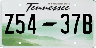 TN license plate Z5437B