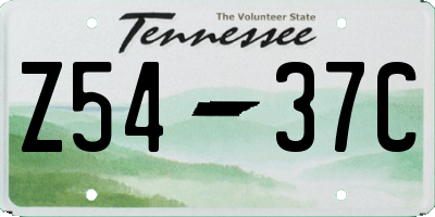 TN license plate Z5437C