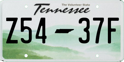 TN license plate Z5437F