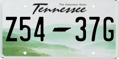 TN license plate Z5437G