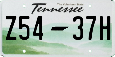 TN license plate Z5437H